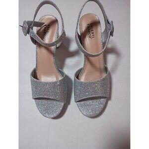 Valenti Franco Silver Glitter Slingback Sandals Size 10